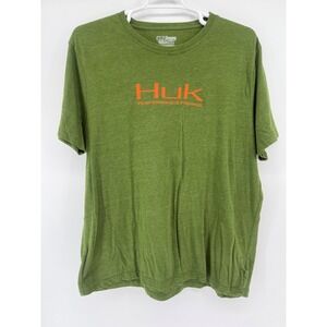 Huk Performance Fishing T-Shirt‎ Mens XXL Green Short Sleeve Top Outdoors